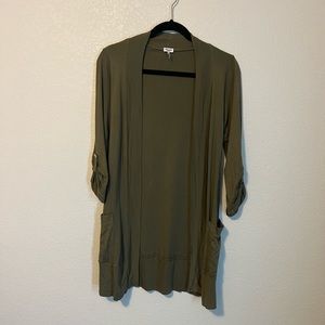 Splendid open front cardigan with sleeve detail